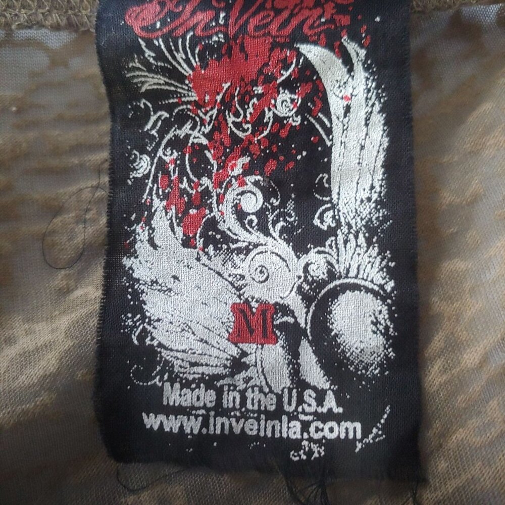 In Vein Affliction Burnout Graffiti Blingy Grunge Punk Y2k Shirt M - Picture 8 of 10